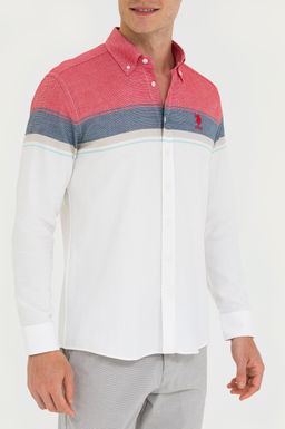 U. S. Polo Assn / Мужская белая рубашка с длинным рукавом - U.s. polo assn фото 6