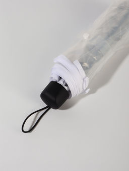 Зонт механический «Однотонный», 3 сложения, 8 спиц, R=48/53 см, d=96 см, прозрачный, белый