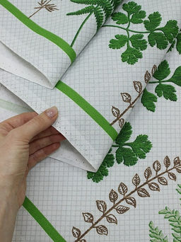 Рогожка Лесная ботаника-листья по кайме, ш.1.5м, хлопок-100%, 170гр/м.кв - Купава фото 5