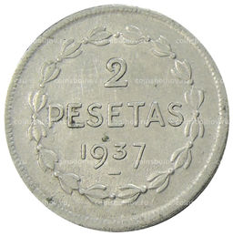 Монета 2 песеты 1937 года Испания (Эускади)