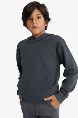 Basic D_z Kap__onlu Okul Sweatshirt Erkek _ocuk - Defacto фото 3