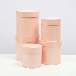 Набор шляпных коробок 5 в 1 Ваниль, 20 20 20 13,5 13,5 13,5 см - UPAK LAND фото 2