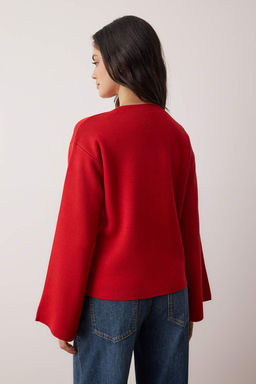 Koyu K?rm?z? More Sustainabe Basic Triko Kazak TWOAW25KZ00313