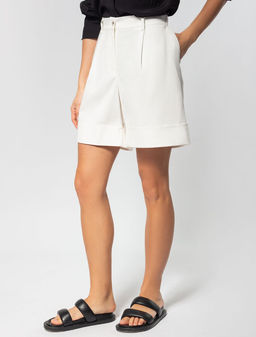 Шорты из тонкого хлопкового твила с эластаном