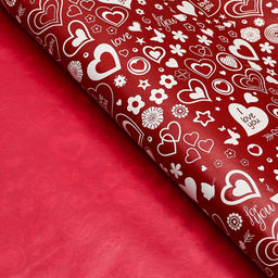 Цена за 10 шт. Бумага упаковочная глянцевая «Сердце», двусторонняя, 70×100 см