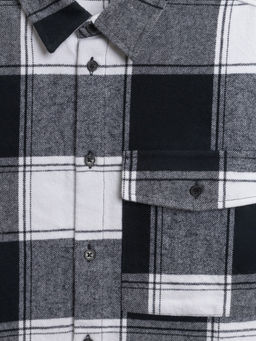 ACOOLA / Сорочка верхняя детская для мальчиков Bendor черно-белая клетка фото 3