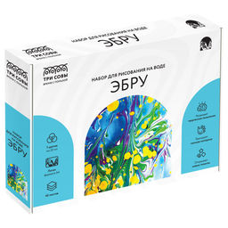 Набор для творчества "Эбру - рисование на воде" А4, 7 цветов (Э07, ТРИ СОВЫ)