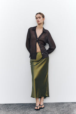 SATIN MIDI SKIRT - Zara фото 24