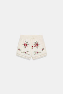 SHORTS FLORES BORDADAS / Crudo - Zara фото 7