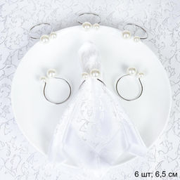 Кольца для салфеток 6 штук Бусины Серебро / JG03-3 /уп 200/ - Галеонтрейд фото 6