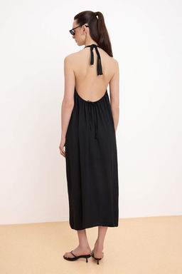 Siyah Rahat Kesim Maxi Dokuma Elbise TWOSS26EL00329 - Trendyolmilla фото 4