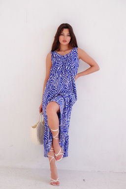 9413 Платье Мальдивы для пляжа и фотосъёмки сине-белое (остаток: 42-44) - Martichelli фото 16