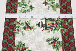 Дорожка Рождественский фонарик цв.зеленый, ш.0.5м, хлопок-100%, 228гр/м.кв - Купава фото 2