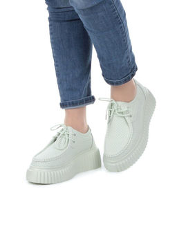 03-PDA169-4 GREEN Полуботинки женские (натуральная кожа)