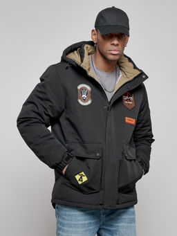 Куртка мужская зимняя с капюшоном молодежная черного цвета 88917Ch - Mtforce фото 3