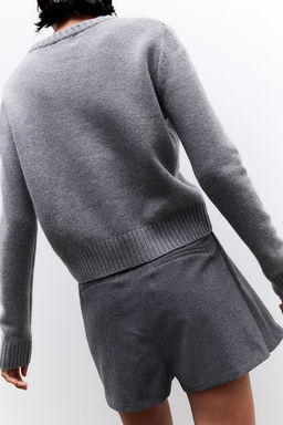 Falda pantalon tableada en mezcla de lana - H&m фото 4
