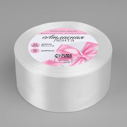 Лента атласная, 40 мм × 23 ±1 м, белая №01