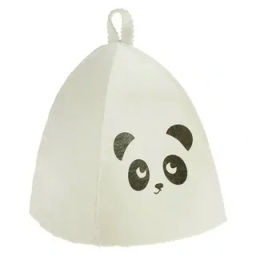 Цена за 2 шт. Шапка банная детская "Классическая" серая с шелкографией "Панда" (без упаковки)