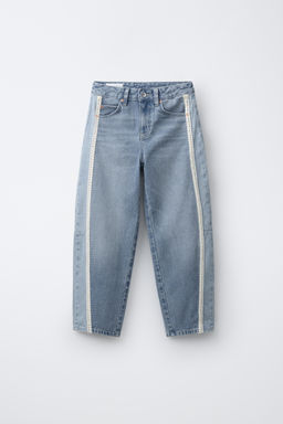 JEANS BALLOON BORDADO / Azul