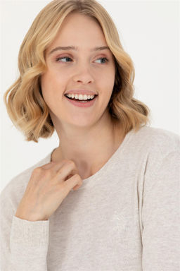 U. S. Polo Assn Женский базовый свитер с круглым вырезом и каменным меланжом - U.s. polo assn фото 2