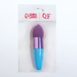 Цена за 3 шт. Спонж для макияжа с ручкой «Капля», 10×2.5 см, цвет голубой/фиолетовый