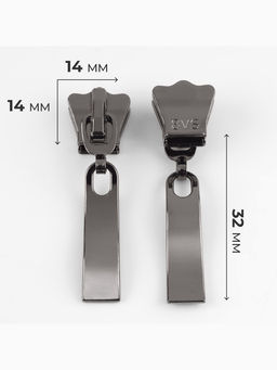 Бегунок для молнии «Трактор», №8, прямоугольный, автоматический, 10 шт., цвет чёрный никель