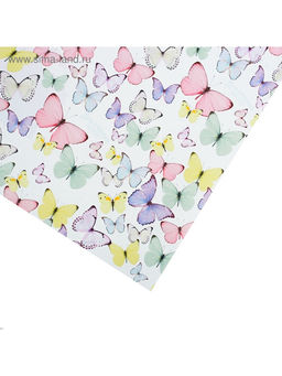 Цена за 10 шт. Бумага упаковочная глянцевая Светлые бабочки, 70?100 см