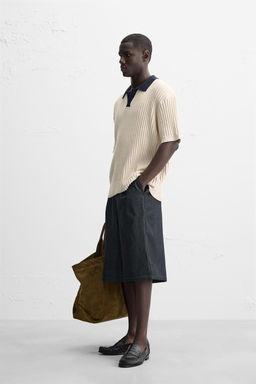 CONTRAST KNIT POLO SHIRT - Zara фото 11