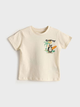 Bisiklet Yaka Bask?l? Erkek ?ocuk Ti??rt 2li