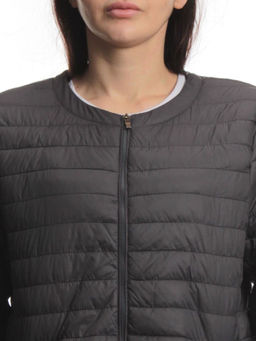 K-528 DK. GRAY Куртка демисезонная стеганая женская (70 гр. холлофайбер) - Fashion фото 4