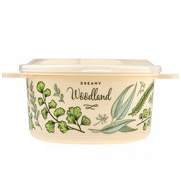 Контейнер для продуктов пластмассовый 2л, д18,8см, h10,7см, бежевый, с декором, подходит для СВЧ и морозильной камеры, Phibo (Россия) - Домашняя мода фото 2