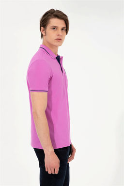Мужская фиолетовая базовая футболка с воротником-поло Неожиданная скидка в корзине - U.s. polo assn фото 3