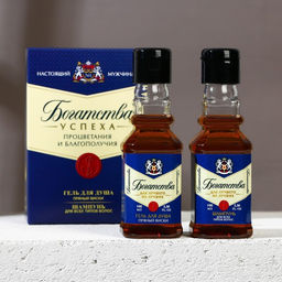 Подарочный набор косметики Богатства!, гель для душа и шампунь для волос во флаконах виски, 2?100 мл, Чистое счастье  фото 3