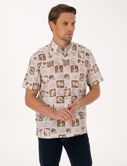 Kahverengi Comfort Fit K_sa Kollu G_mlek