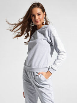 CONTE Хлопковый свитшот с легким мерцанием люрекса LD 1051 shiny grey - Conte elegant фото 2