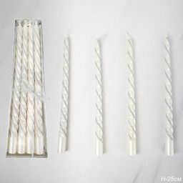 Свеча стержень 4 штуки 25 см витая / A-500 /уп 144/ белая
