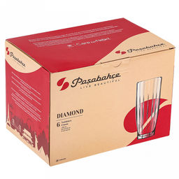 Diamond Стакан стеклянный 315мл, набор 6шт, h16см, цветная коробка, Pasabahce (Россия) - Домашняя мода фото 6