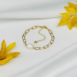 Браслет на цепочке с Жемчугом 16 см +