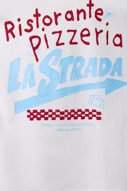 CAMISETA ESTAMPADO PIZZERIA / Rosa pastel - Zara фото 4