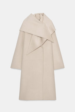 OVERSIZED WOOL BLEND COAT WITH SCARF ZW COLLECTION