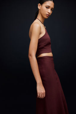 Top cropped con escote halter - H&m фото 3