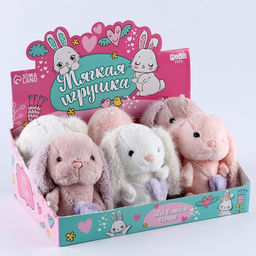 Цена за 6 шт. Мягкая игрушка в шоубоксе, зайка, микс - Milo toys фото 7