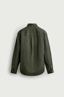 CAMISA REGULAR FIT ESTRUCTURA OXFORD / Verde oscuro - Zara фото 9