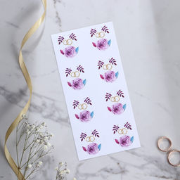 Цена за 8 шт. Приглашение на свадьбу в крафтовом конверте Фиолетовые цветы - Долго и счастливо фото 7