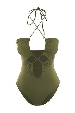 Haki Straplez Cut Out/Pencereli Normal Paca Mayo TBESS23MA00023