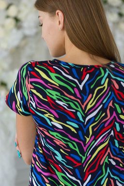 Платье женское из кулирки Кармелита цветные полосы - Амадэль фото 8