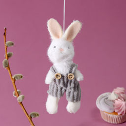 Мягкая игрушка Зайчик на подвесе, 14 см, цвет МИКС