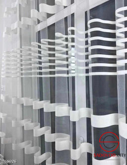 Тюль прозрачная в полоску