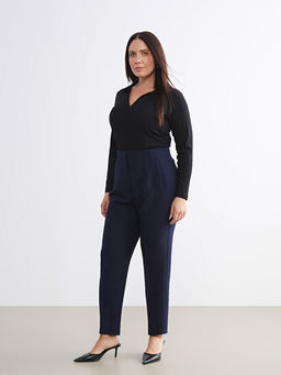 B?y?k Beden Standart Fit Kad?n Cigarette Pantolon