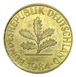 Монета 10 пфеннигов 1984 года J Германия